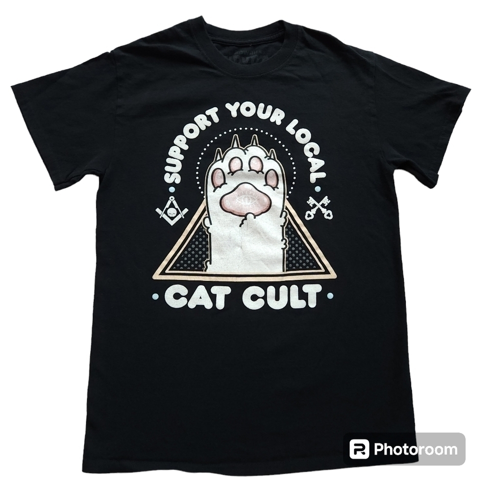 Kawaii Krypt Support Your Local Cat Cult Tee